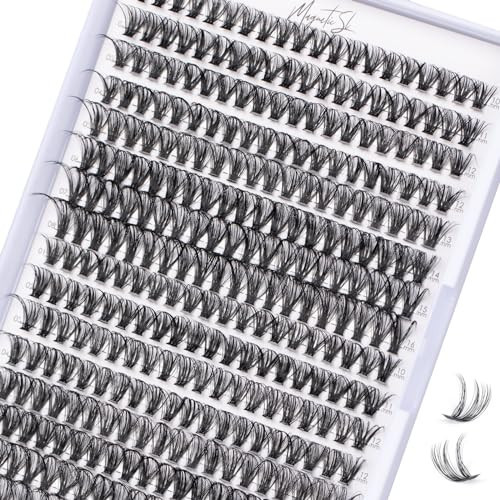 Lash Clusters 320pcs Individual Lashes 40D DIY Lash Extensions D Curl Lash Clusters False Eyelashes Natural Look 10-16mm Mix Cluster Eyelash Extensions EASY TO USE (40D-0.07D) | Amazon (US)