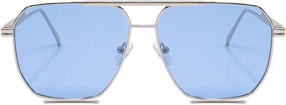 Retro Oversized Aviator Trendy Sunglasses Mens Womens Square Metal Gold Sun Glasses Polarized Len... | Amazon (US)