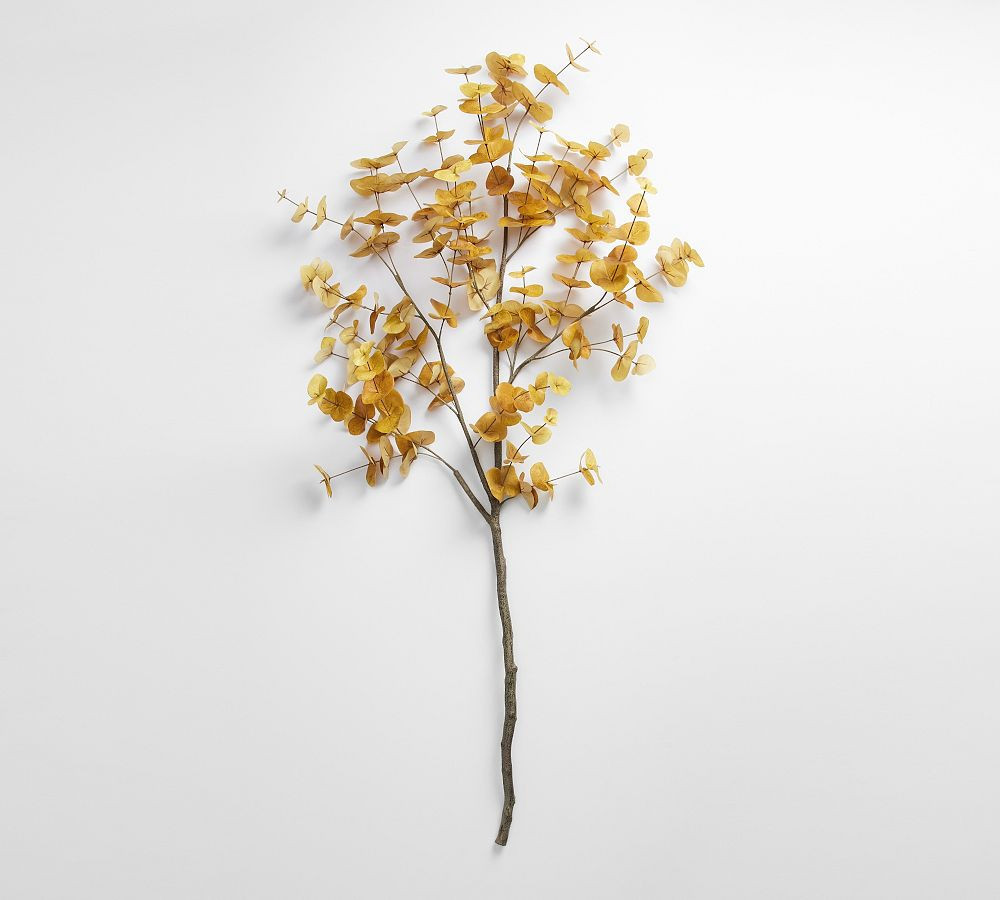 Faux Oversized Eucalyptus Branch, 60"", Yellow | Pottery Barn (US)