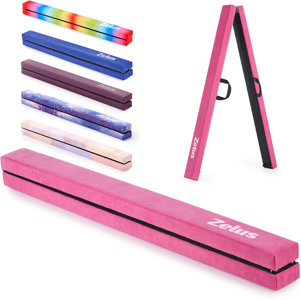 ZELUS 8' Folding Gymnastics Balance Beam, Floor Balance Beam w/Carry Handles Anti-Slip Base for K... | Amazon (US)