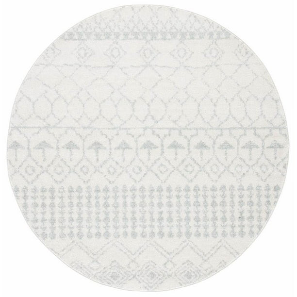 SAFAVIEH Tulum Coriander Moroccan Geometric Area Rug, Ivory/Light Grey, 6'7" x 6'7" Round - Walma... | Walmart (US)