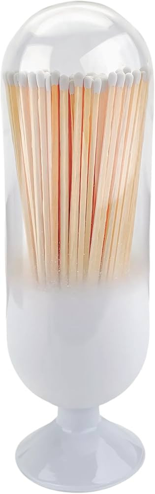 Extra Tall 11" Frosted Decorative Glass Matches Cloche | Includes Matches!!! & Free Striker Strip... | Amazon (US)