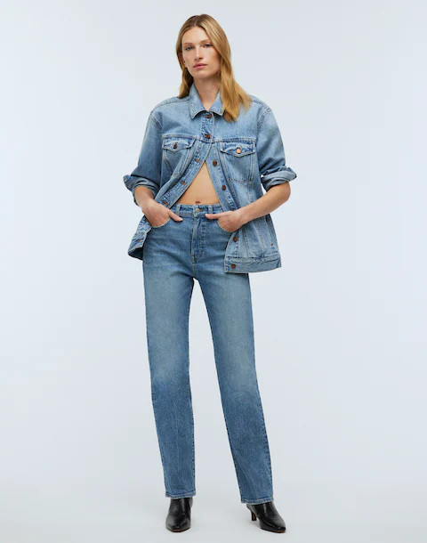 The Petite '90s Straight Jean in Rondell Wash: Crease Edition | Madewell