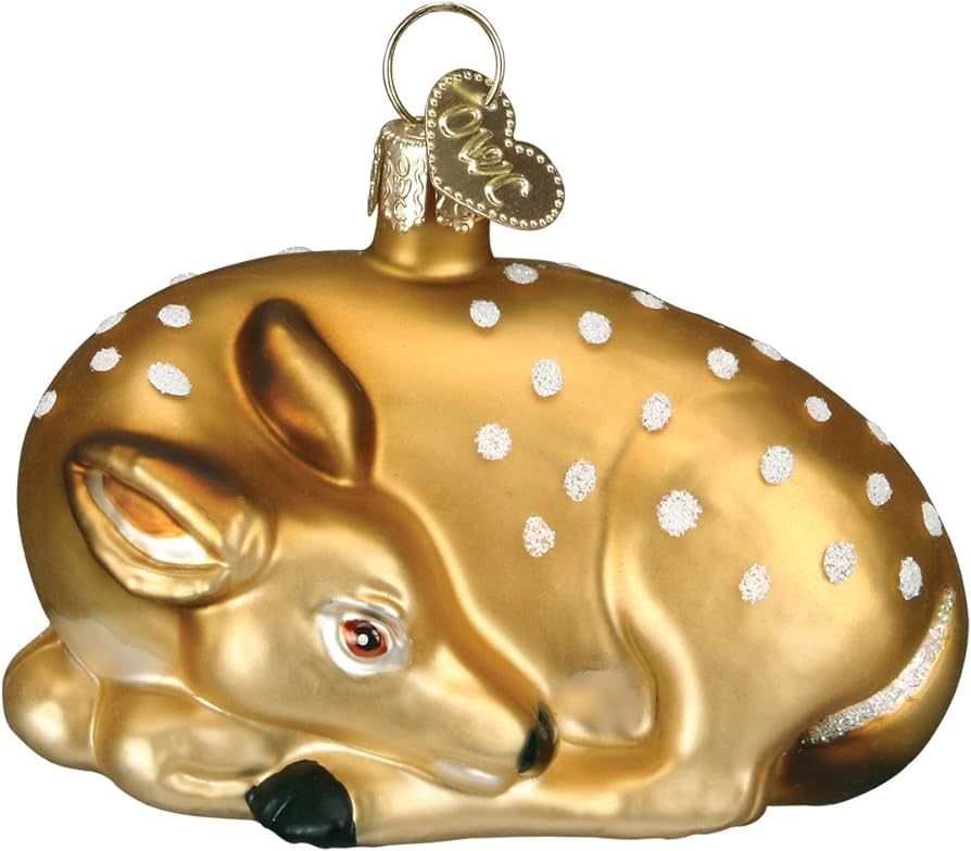 Old World Christmas Ornaments: Animal Collection Glass Blown Ornaments for Christmas Tree, Fawn | Amazon (US)