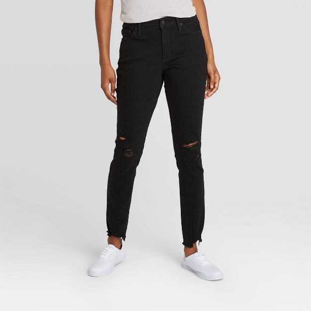 Women's Mid-Rise Skinny Jeans - Universal Thread™ Black | Target