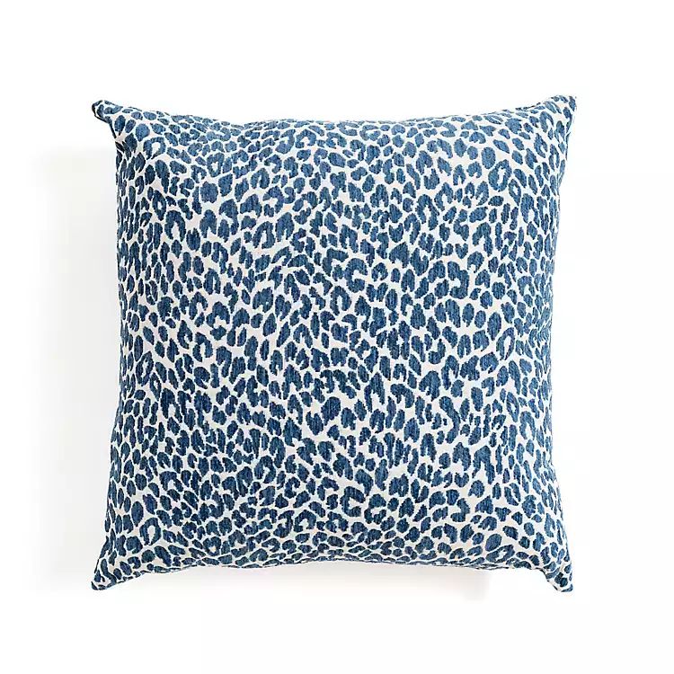 New! Blue Leopard Jacquard Pillow | Kirkland's Home