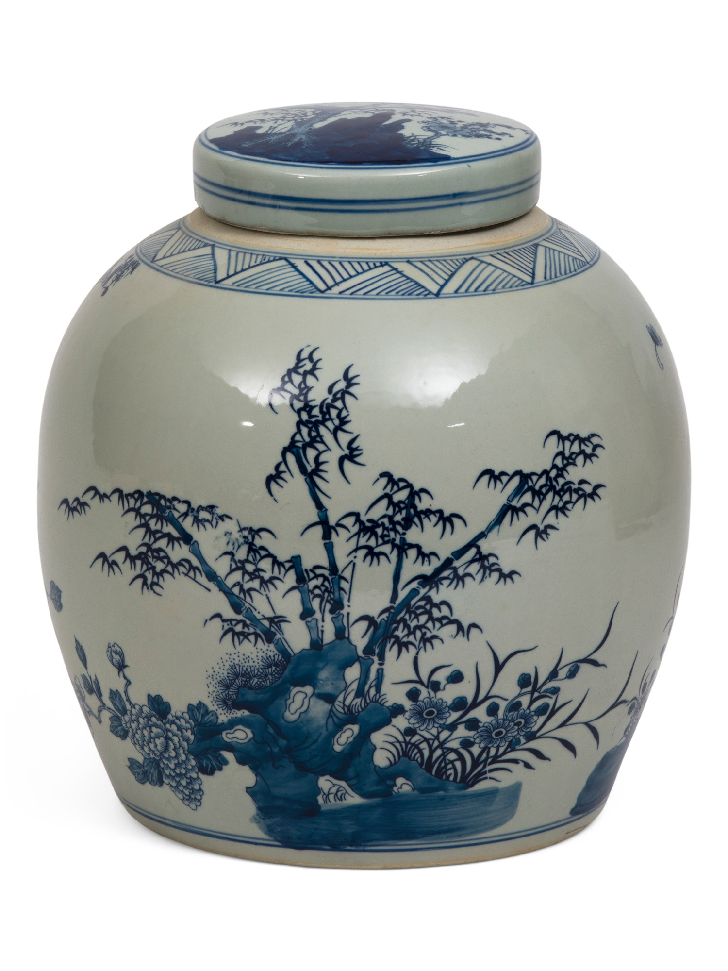 12x13 Four Season Plants Ming Melon Porcelain Jar With Lid | Home | Marshalls | Marshalls