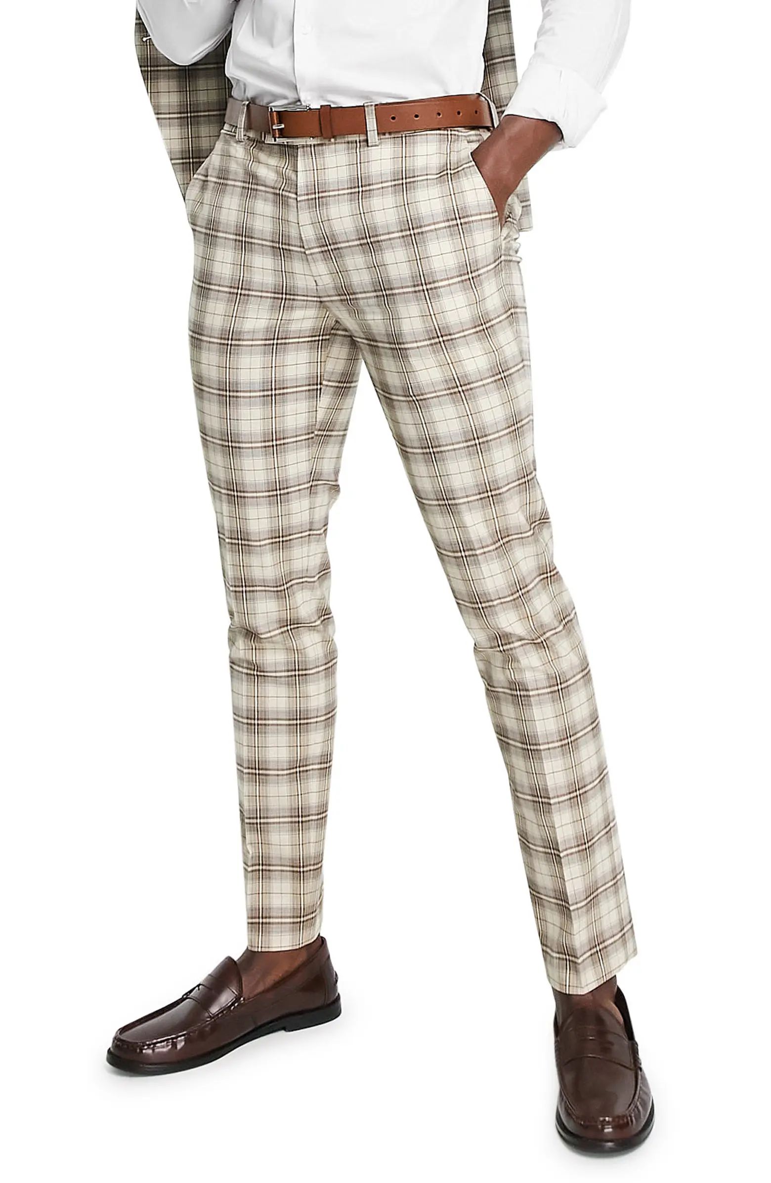Topman Men's Check Slim Fit Suit Trousers | Nordstrom | Nordstrom