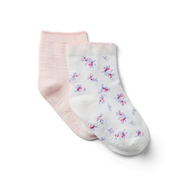 Baby Solid And Floral Sock 2-Pack | Janie and Jack