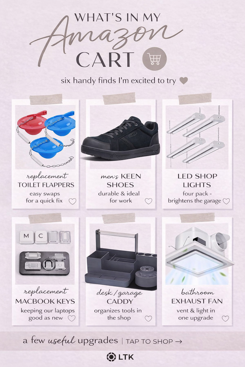 Amazon Finds This Week (Practical + Worth It)


This week’s Amazon cart is giving real life upgrades 😅👇

Not flashy… just things that actually make your day easier:

✨ Toilet flapper replacements (why are these always breaking??)
✨ KEEN work shoes (durable + comfy for all day)
✨ LED shop lights (garage upgrade instantly)
✨ MacBook replacement keys (saved me from replacing my whole laptop)
✨ Desk/garage caddy (organization but make it easy)
✨ Bathroom exhaust fan + light (major upgrade energy)

It’s giving “we’re fixing everything in the house this week” 🛠️😂

Everything is linked in LTK — tap to shop 🤍


#LTKhome #LTKfinds #AmazonFinds #HomeUpgrades #AmazonFavorites #LifeHacks #PracticalFinds #GarageSetup #HomeImprovement #LTKunder100 #AmazonDeals #MomLife 

 