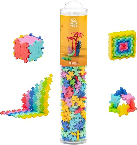 PLUS PLUS - Open Play Tube - 240 Piece Tropical Mix - Construction Building Stem/Steam Toy, Mini ... | Amazon (US)