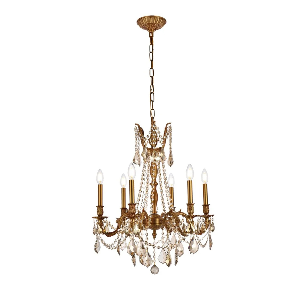 9206 Rosalia Collection Chandelier D:23in H:26in Lt:6 French Gold Finish (Royal Cut Crystals) | Walmart (US)