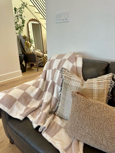 My favorite checkered throw blanket is a dupe for the barefoot dreams blanket but for less! It’s SUPER SOFT. Also love my Walmart throw pillows! They look like Studio McGee. 🙌🏼 

Boucle throw pillow, fall throw blanket, neutral throw pillows. 

#LTKSeasonal #LTKhome #LTKfindsunder50