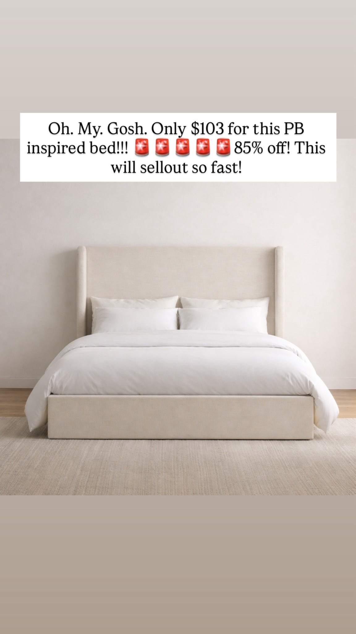 Oh. My. Gosh. Only $103 for this PB inspired bed!!! 🚨🚨🚨🚨🚨85% off! This will sellout so fast! 

#LTKSaleAlert #LTKHome