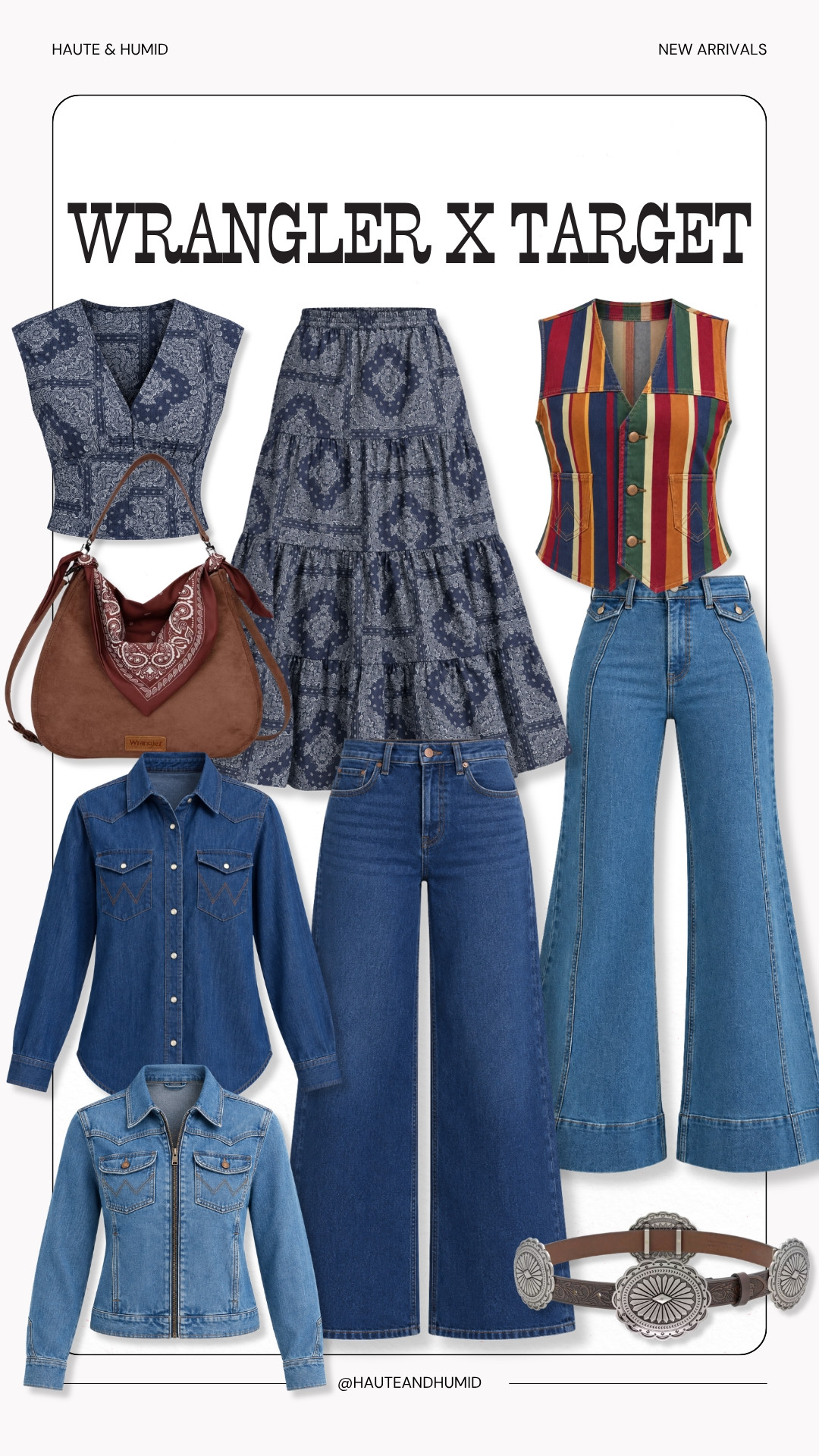The new Wrangler x Target collection is giving denim a western twist for fall. Wide leg jeans, denim jackets, bandana prints and statement vests make it easy to add a little western influence without going head to toe cowboy.

Wrangler Target collection, Target new arrivals, western fall fashion, wide leg jeans, denim jacket, western outfit, fall denim, bandana print, Target fall fashion, western style, denim outfit ideas, HauteandHumid 

 #LTKootd #LTKSeasonal #LTKOver40