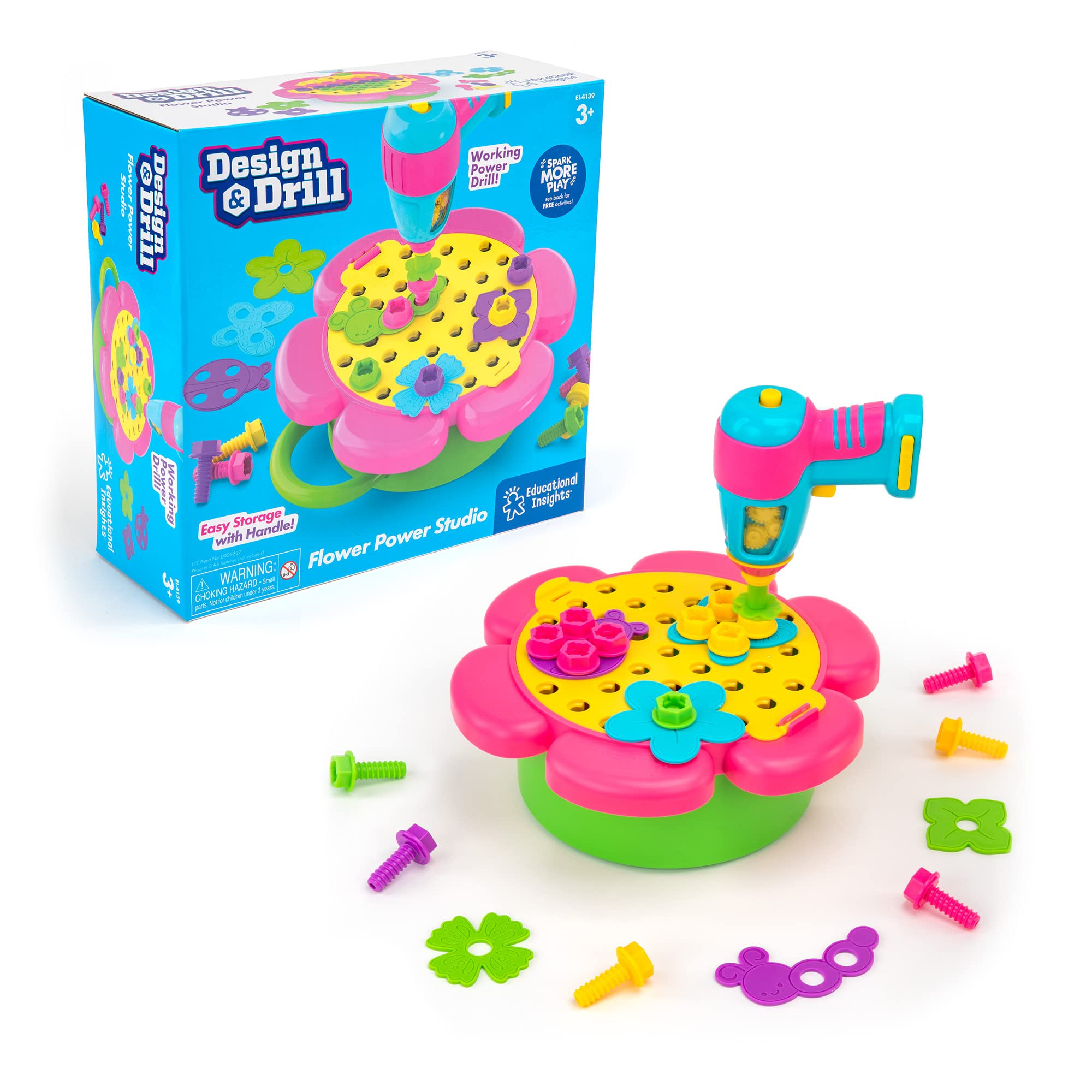 Educational Insights Design & Drill Flower Power Studio, Drill Toy, 50-Pieces, Gift for Kids Ages... | Amazon (US)