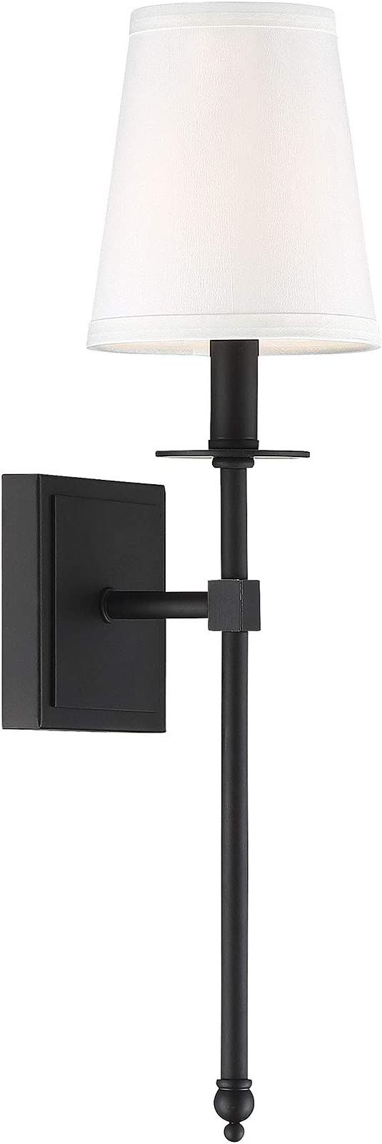 Savoy House 9-302-1-89 11" Monroe 1-Light Sconce in a Matte Black Finish with a Fabric Shade, 60 ... | Amazon (US)