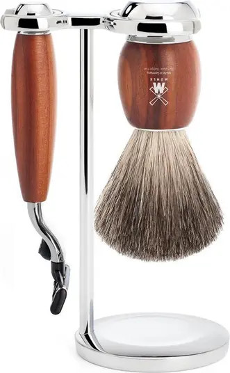 Vivo Plumwood 3-Piece Pure Badger & Mach-3 Shaving Set | Nordstrom