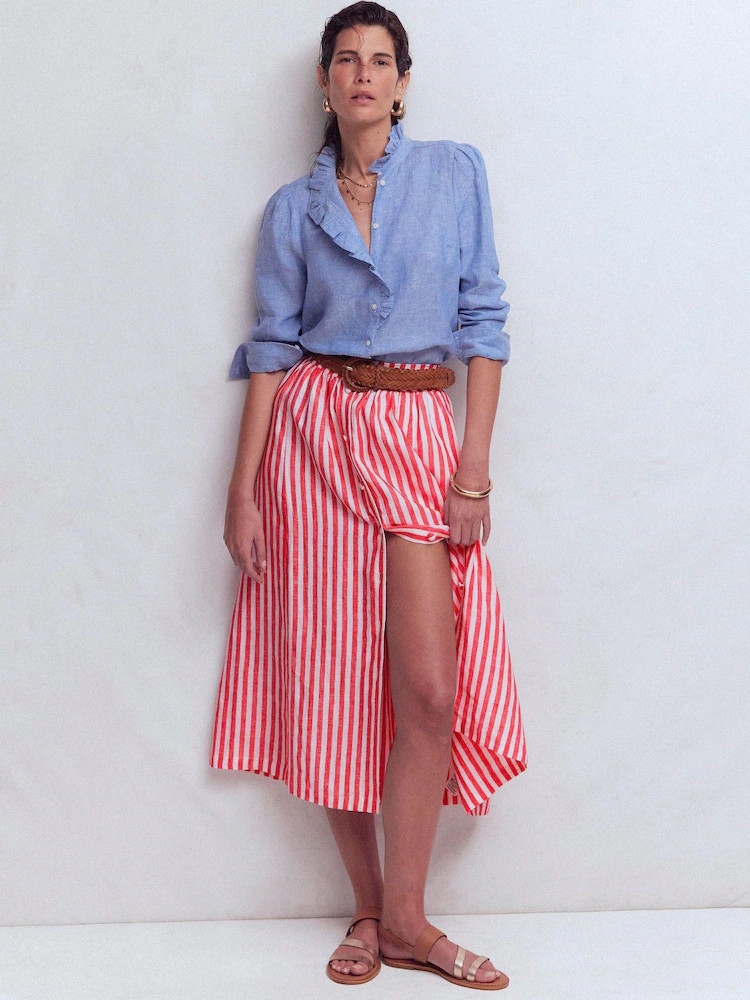 Boden Red Emma Linen Skirt | Next EU