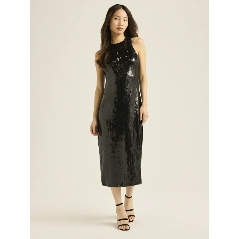 Scoop Women’s Sequin Midi Dress, Sizes XS-XXL | Walmart (US)
