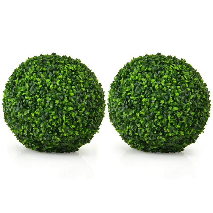 2 Pieces Artificial Topiary Balls Faux Boxwood Ball Plants | Costway US Affiliate