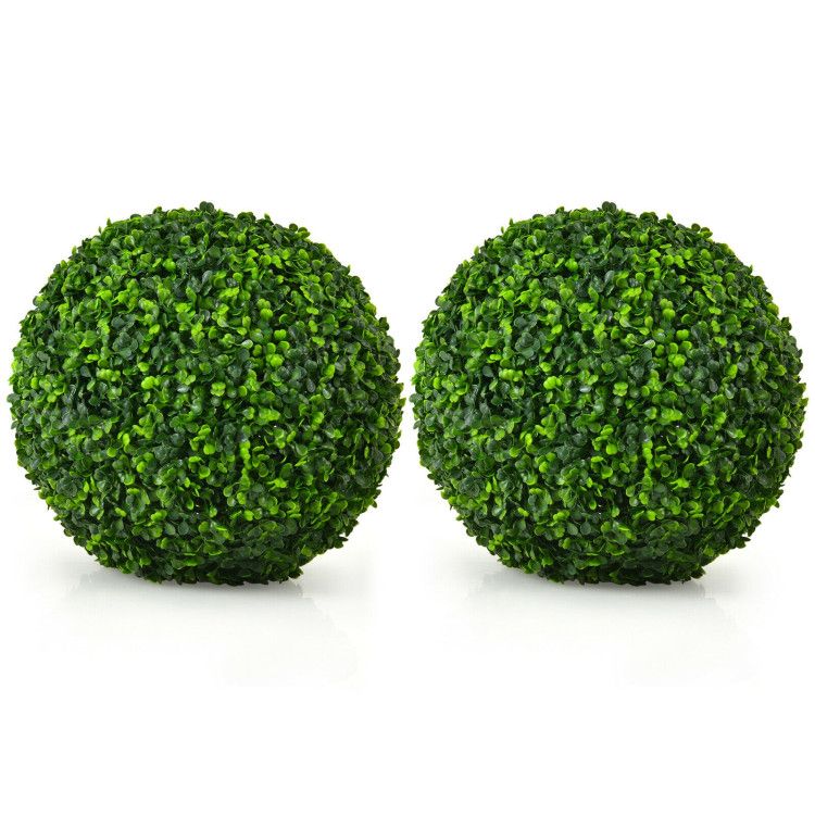 2 Pieces Artificial Topiary Balls Faux Boxwood Ball Plants | Costway US Affiliate