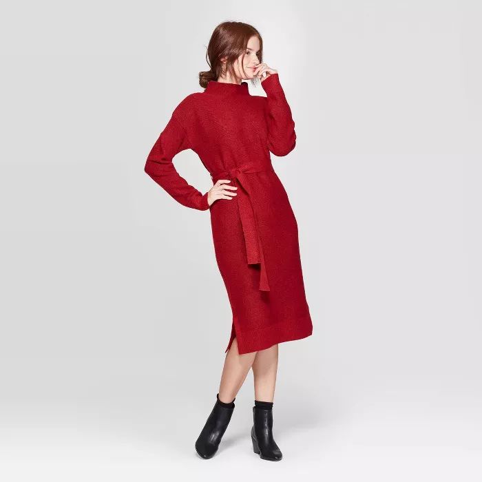 Women's Long Sleeve Mock Turtleneck Sweater Dress - A New Day™ | Target