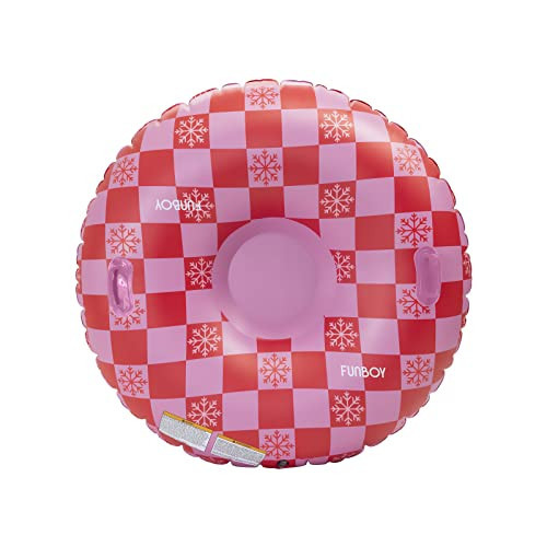 FUNBOY 46" Inflatable Snow Tube, Pink Checkers, 1 Person Capacity, 2-Layer Base for durability, 2 Handles | Amazon (US)