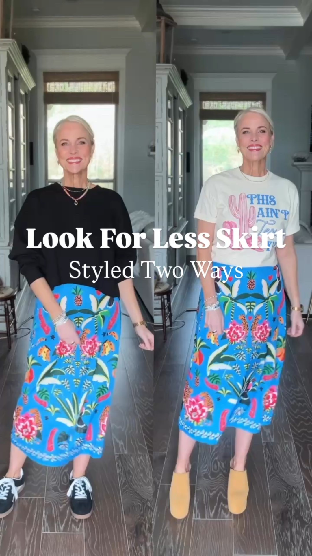 Farm Rio vibes without the $180 splurge? Yes, please!

This Amazon skirt is a bold beauty for just $35.99—and I’m showing you 2 ways to style it starting with this elevated look:

1.	Black sweater – chic, effortless, and perfect for dinner or date night
2.	Graphic tee – casual, fun, and weekend-ready

Dress them up or down with heels, sandals, flats, or sneakers like I’m wearing here! Wearing my true size medium in the skirt, and I’ve linked everything for you!

#ltkwatchnow #FarmRioInspired #amazonfashion #amazon #spring #ltkover40 #ltkwatchnow #midlifefashion #looksforless #laurenoggsgee #getyourcolonoscopy


#LTKOver40 #LTKFindsUnder50 #LTKMidsize