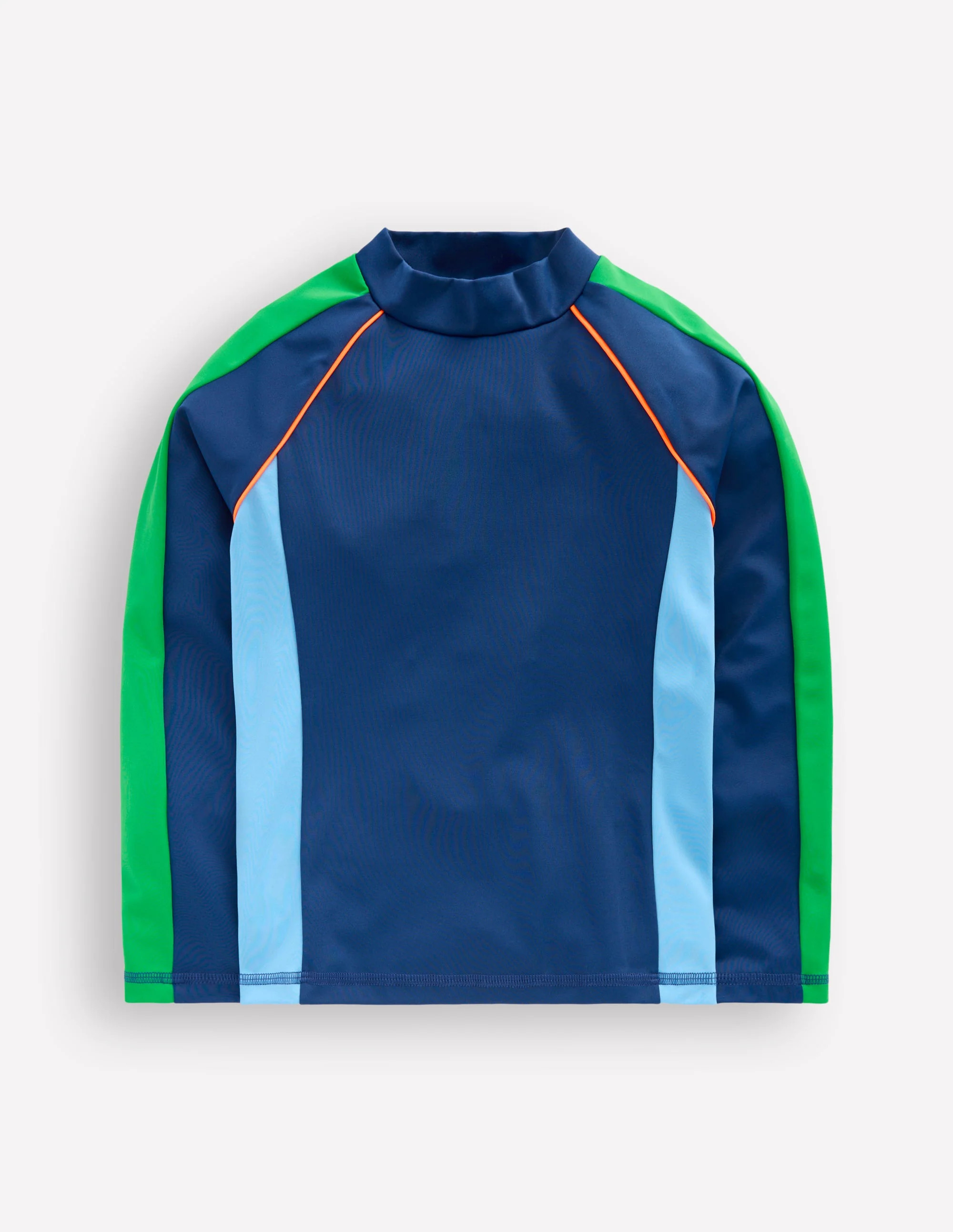 Boden Boys Sun Safe Col Block Rash Vest in Green | Size 4-5 Years | Boden (US)