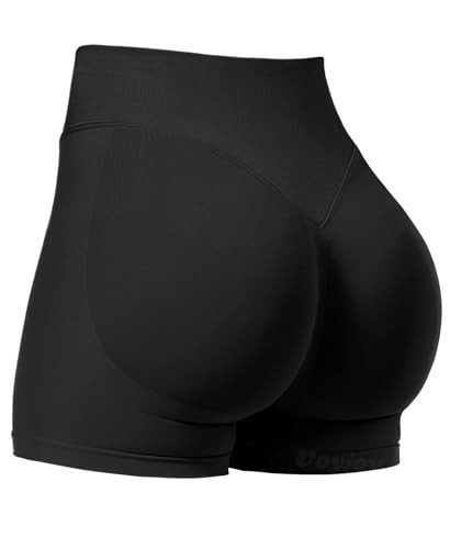 VOYJOY Women Workout Impact Shorts 2.5"/ 3.6"/ 4.5"/ 6" Scrunch Butt Lifting Gym Seamless Booty Biker Shorts Black | Amazon (US)