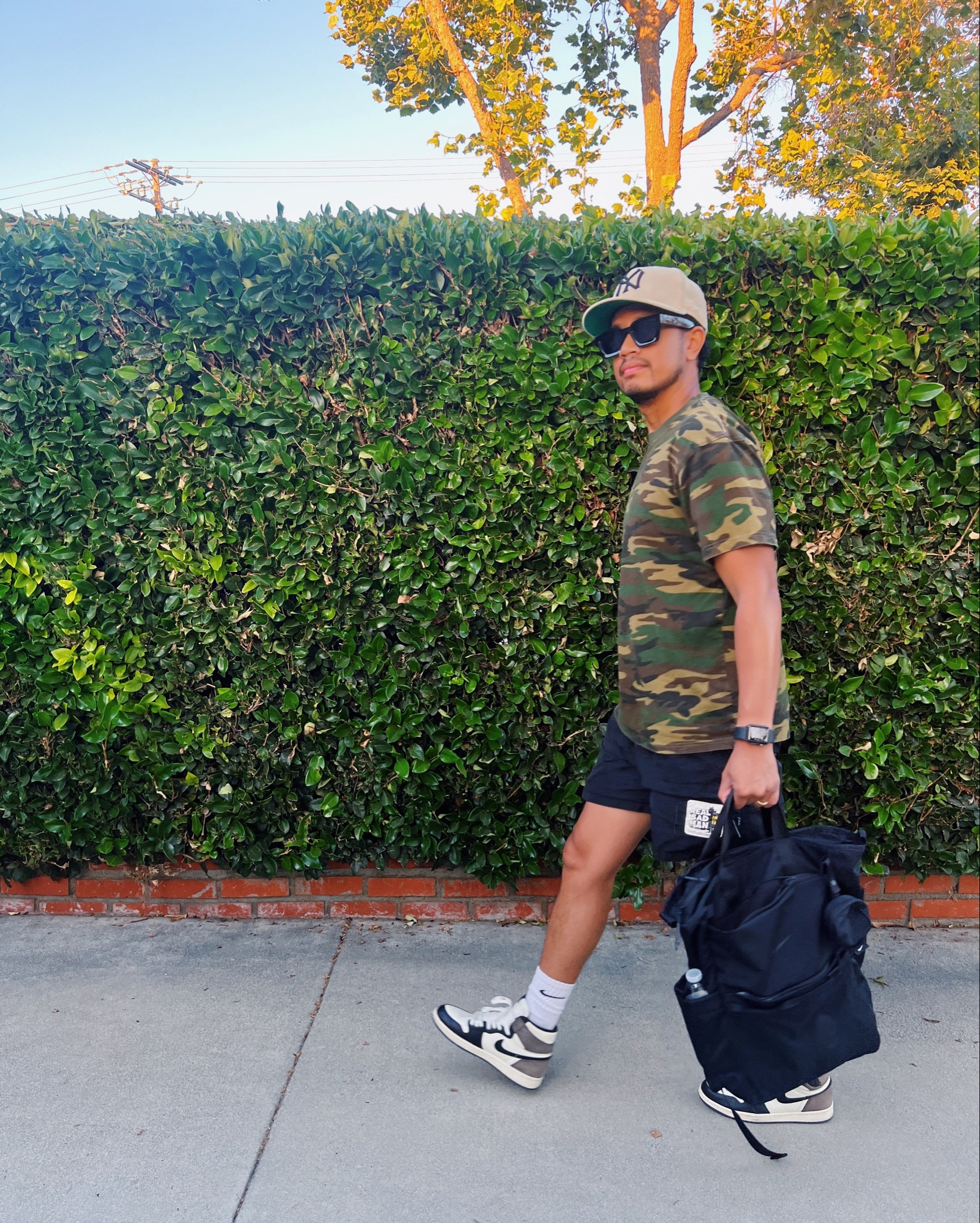 Dad Chic 


camo shirt, black nylon shorts, brown Jordan 1 sneakers, Jordan 1 sneakers, Nike diaper backpack, men's fashion, men's streetwear, dad style, athletic wear, casual outfit, trendy men's clothing, stylish dad, Nike accessories, men's sneakers, cool dad look, first time dad, dad must haves, diaper bag

#LTKStyleTip #LTKShoeCrush #LTKMens