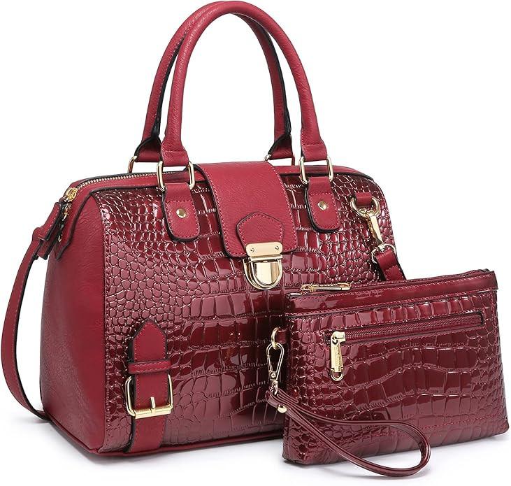 Dasein Women Barrel Handbags Fashion Satchel Bags Top Handle Shoulder Purses Vegan Leather Work T... | Amazon (US)