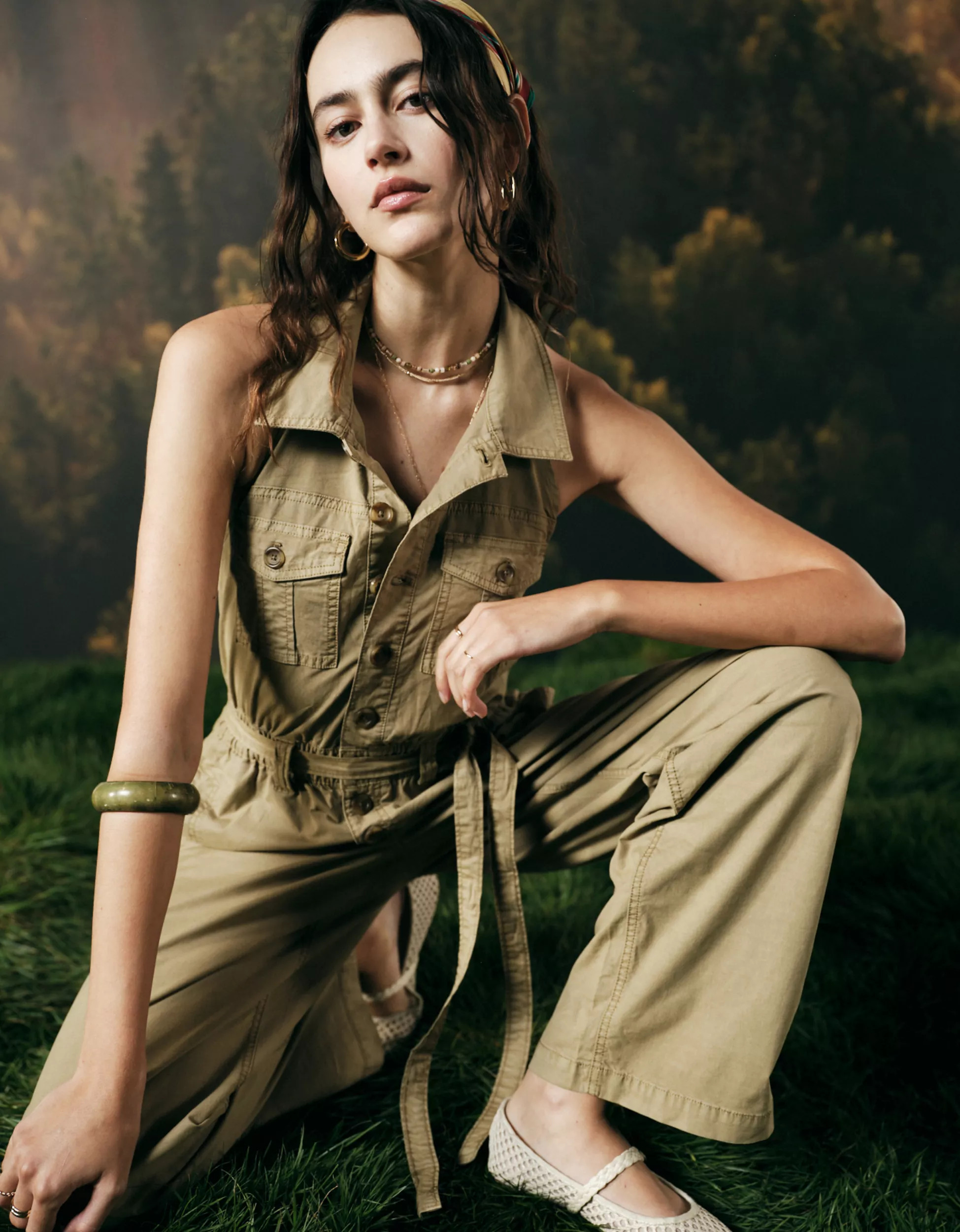 AE Collared Halter Jumpsuit | American Eagle Outfitters (US & CA)