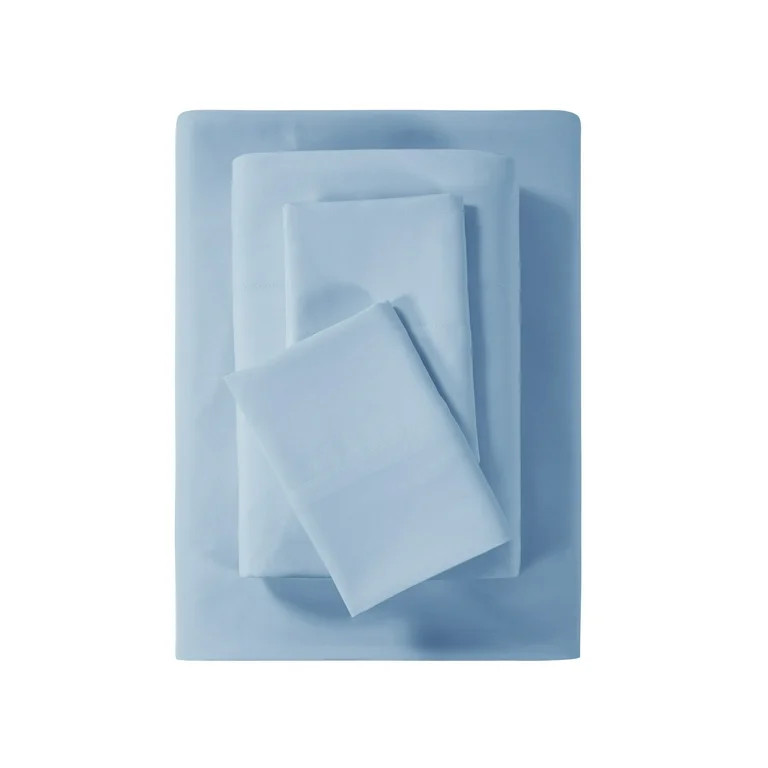 Mainstays Super Soft High Quality Brushed Microfiber Bed Sheet Set, Full, Placid Blue, 4 Piece | Walmart (US)