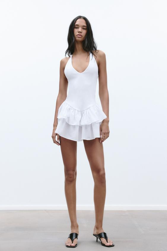 COMBINATION HALTER DRESS | Zara US