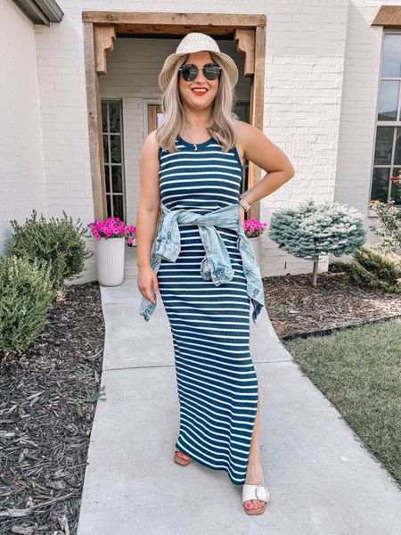 Comfy ribbed striped dress from target would be great for the 4th of July! I sized up to the L 

#LTKSaleAlert #LTKStyleTip #LTKFindsUnder50