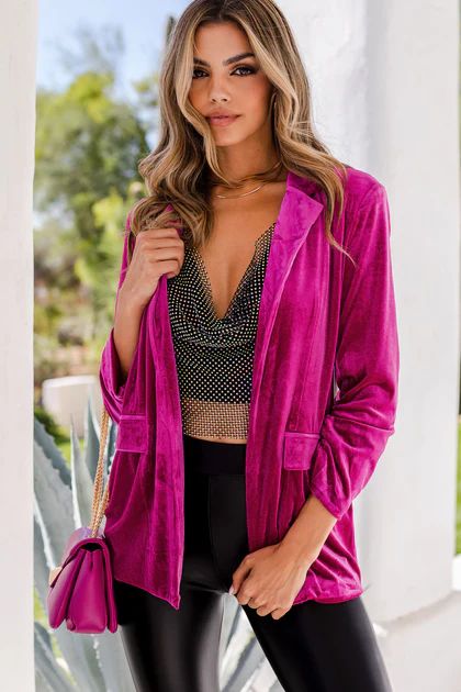 Juliet Fuchsia Velvet Blazer | Shop Priceless