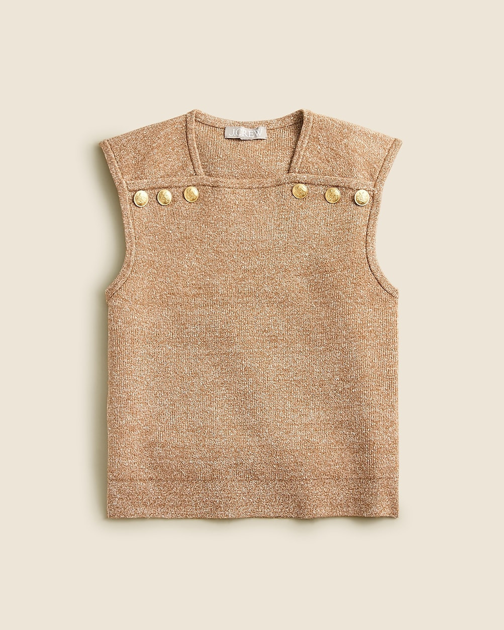 Sweater shell with buttons in merino-linen blend | J. Crew US