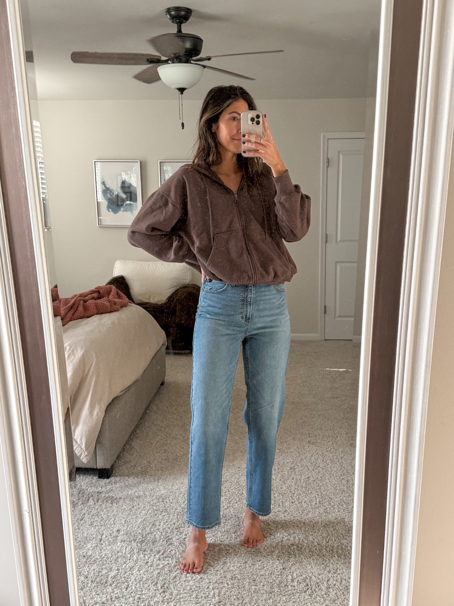 The perfect straight leg jeans from Target. (VERY similar to a pricey brand 🤫) TTS- im in a 6 Regular (for a perfect ankle fit) & medium wash. They do come in Short & Tall too! 

#LTKFindsUnder100 #LTKTall #LTKootd