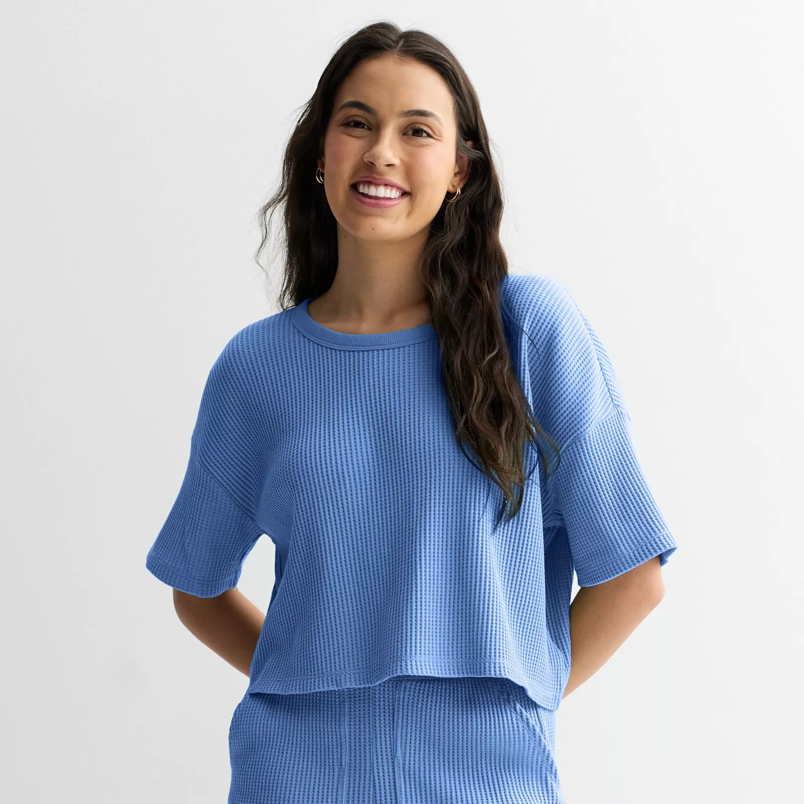 Juniors' SO® Waffle Scoop Neck Tee | Kohl's