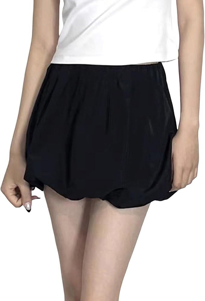 Women’s Mini Skirt French Design Summer 2024 Black Bubble Skirt Casual Style for Trendy Outfits | Amazon (US)