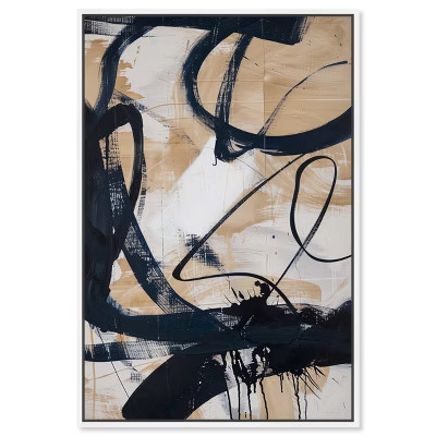 Art Remedy Flowing Abstract Shapes Wall Art, 16" x 24", White Frame | Target