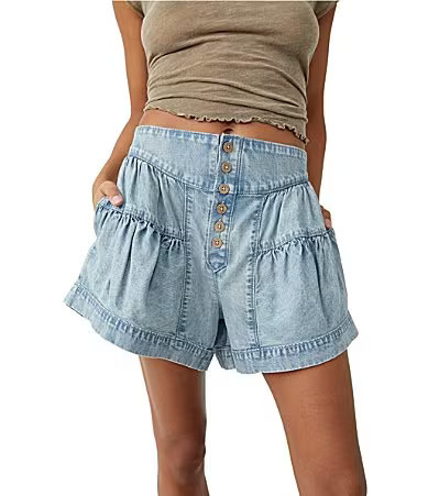 Free People Fleur Denim High Rise Denim Shorts - M | Dillard's
