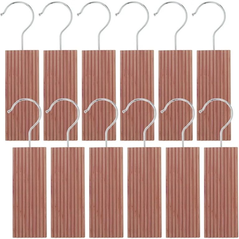 Duety 12Pcs Cedar Blocks with 12 Hook Hanger Red Cedar Hang Ups for Clothes Storage Natural Aroma... | Walmart (US)