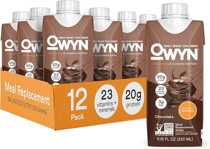 OWYN Plant-Based Complete Nutrition Protein Shake, Chocolate, 20g plant based protein, 23 Vitamin... | Amazon (US)