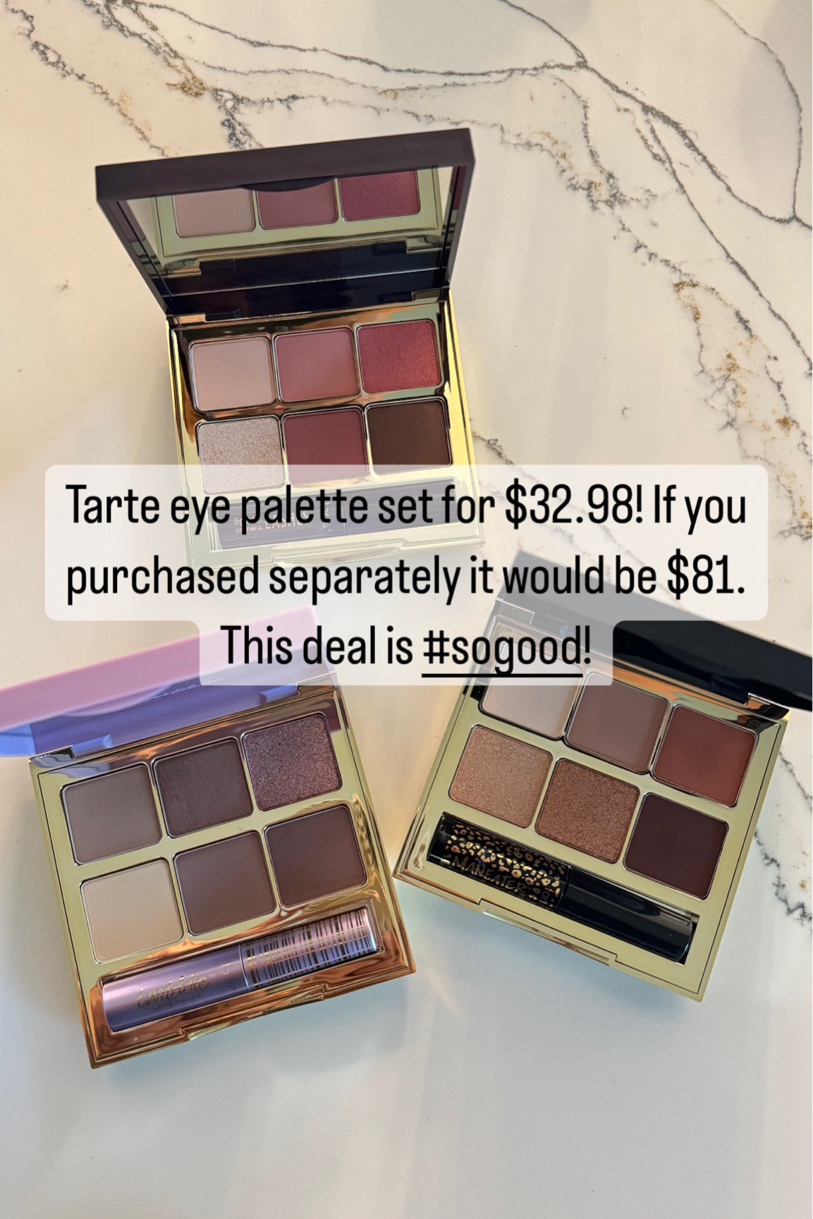 This Tarte set is on sale for $32.98! Retails for $81. Each palette is so pretty and includes a mini mascara. These would also make great gifts! @qvc #loveqvc #ad

#LTKOver40 #LTKBeauty #LTKSaleAlert