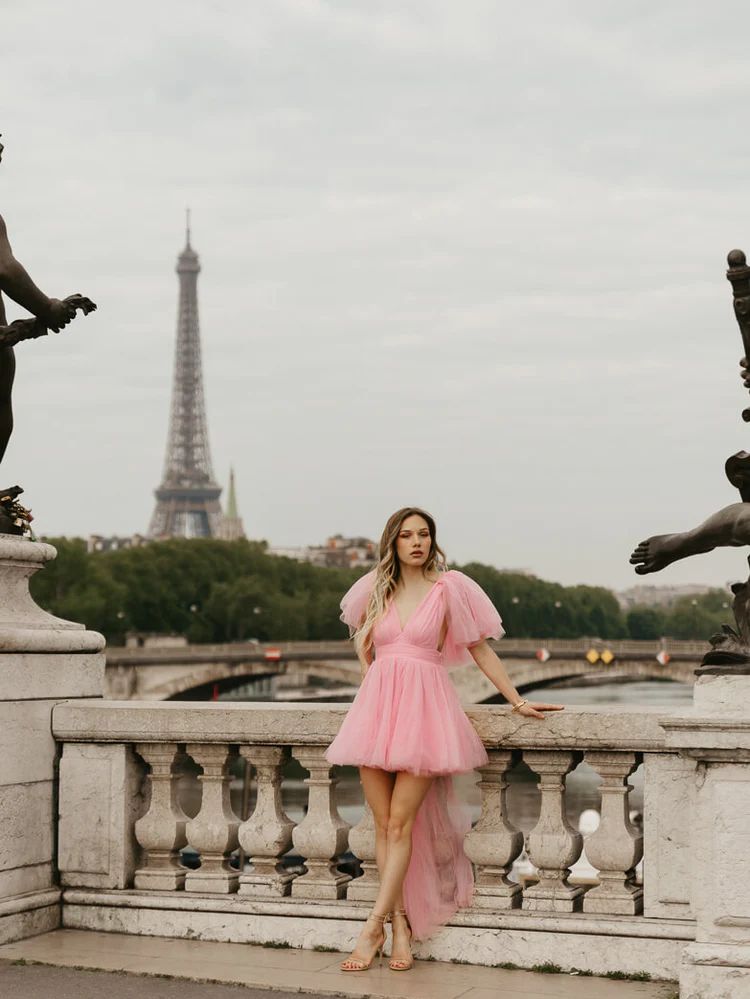 Zoe High Low Mini Dress - Pink | Confête