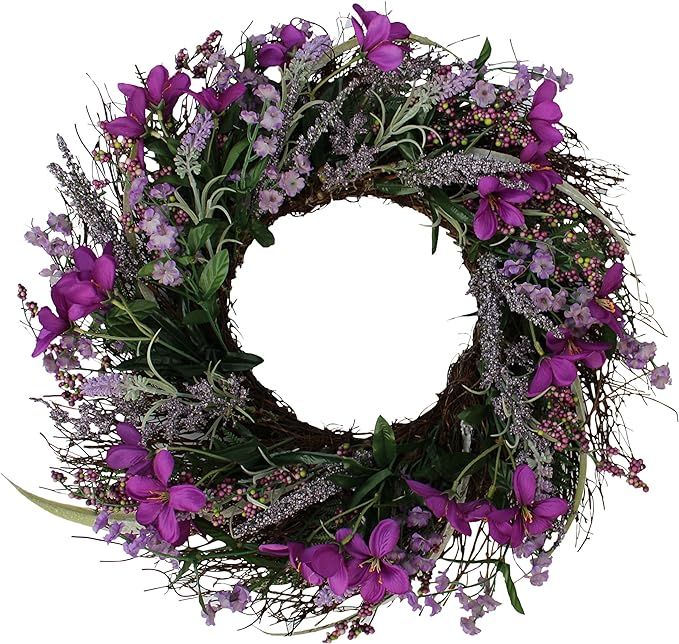 The Wreath Depot Lavender Blossom Silk Spring Door Wreath, 20 Inch | Amazon (US)