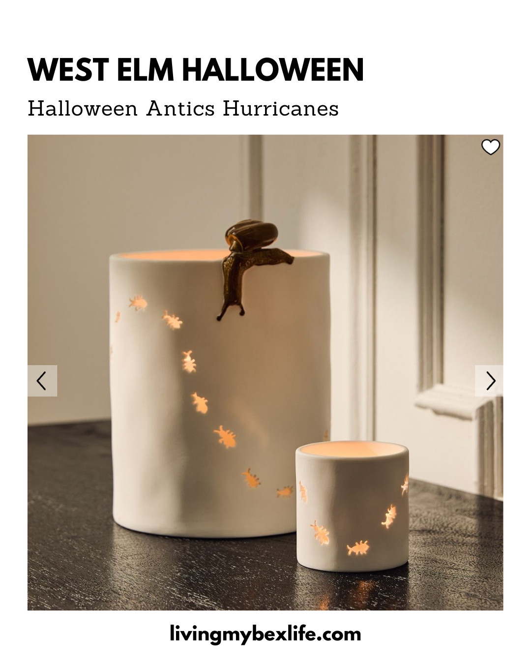 West Elm Halloween 2026 - Halloween Antics Hurricanes | halloween decorations, spooky season, ghost, witchy vibes, witch, slug, candle, home decor, holiday decorating  

 #LTKmomlife #LTKU #LTKHome